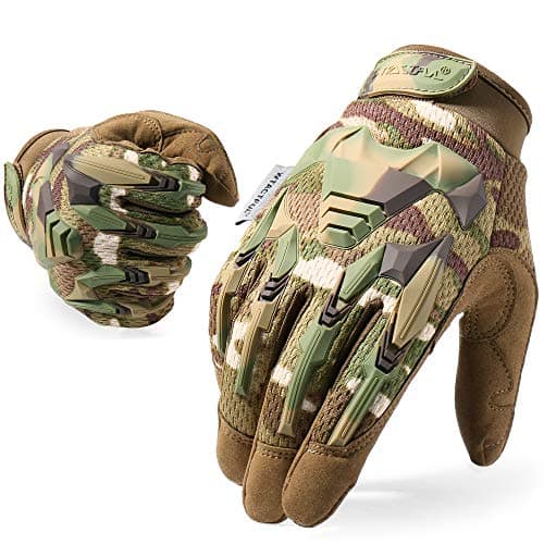 WTACTFUL Full Finger Gloves for Motorbike Motorcycle Riding Cycling Bicycle Hunting Hiking Riding Work Climbing Camping Driving Men's Gloves Camo S