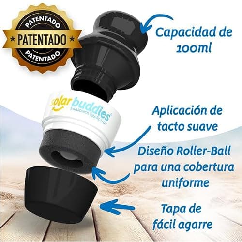 Solar Buddies Sunscreen Applicator - Full Red & Black Duo - BPA-Free Refillable Roll on Sponge Sunscreen,Suncream & Lotion Applicator For Kids,Adults & Families-Holds 3.4fl oz,Perfect Size for Travel — view 2