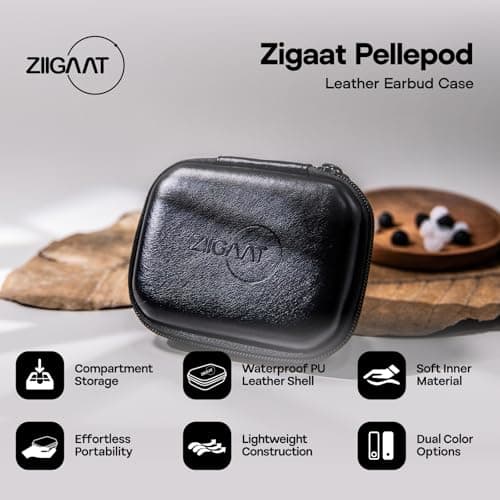 Linsoul ZiiGaat PELLEPOD Leather Earbud Case, Waterproof IEM Storage Box — view 2