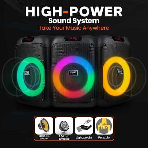 Pyle Portable Wireless PA Speaker with Bag, Bluetooth Party, TWS, 100W — view 4