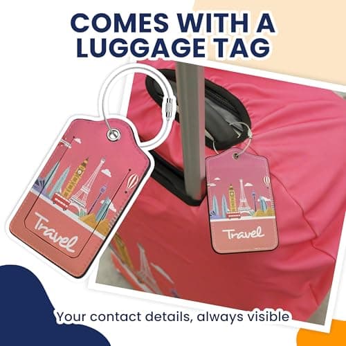 Suitcase Cover with Luggage Tag, Suitcase Protector Cover with Zipper — view 4