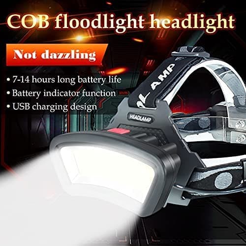 DARKBEAM Headlamp Rechargeable Helmet Light USB Head Torches, Working 7-14h — view 2
