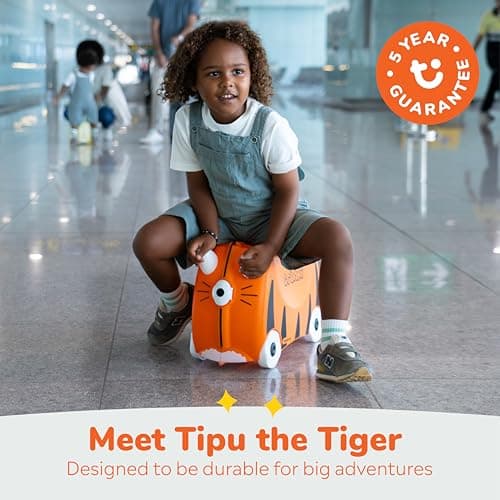 Trunki Children’s Ride-On Suitcase and Kid's Hand Luggage | Perfect Toy Gift for Toddler Boys & Girls: Tipu Tiger (Orange) — view 5