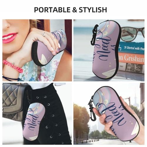 Glasses Case All You Need Is Wi Fi Sunglasses Case For Men And Women - Zipper Portable Spectacle Cases With Clip — view 5