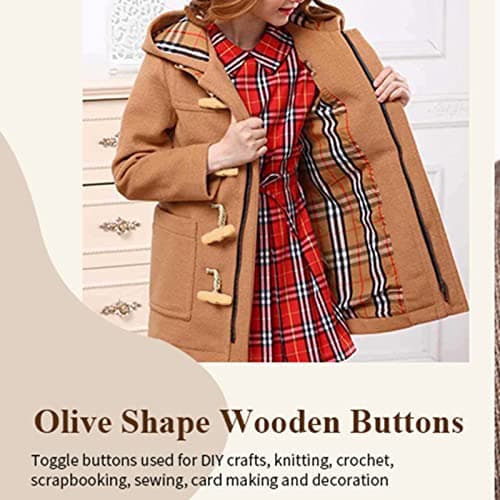 50pcs 30mm 2 Holes Wooden Ox Horn Button Sewing Buttons Polished, Unique Design, Small, Lightweight, Affordable for Clothing, Luggage, Ox Horn Button — view 4