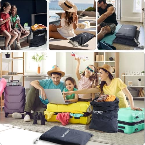 Asnews 2 Pack Laundry Bags, Travel Laundry Bag Dirty Clothes Organizer — view 6