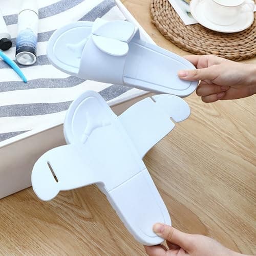 Nuoke sliders,summer slippers,Creative Portable For Summer Travel Business Trips Foldable Outerwear Swimming Hotel Non Home Girls' Heart with Hard Sole (Sky Blue, 6) — view 3