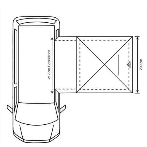 Cayman Outhouse Handi Driveaway Campervan Awning, Teal, 120HDE Hex Fabric, 180-240cm Height, Waterproof 3000mm HH, Lightweight Utility Tent with Fibreglass Poles — view 2