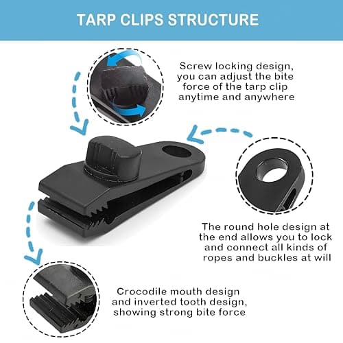 Langaelex 12 Pack Heavy Duty Tarp Clips for Tent Awning Canopy — view 3