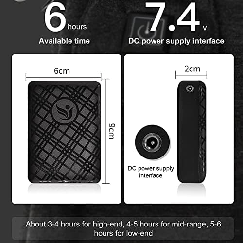 Heated Clothing, USB Rechargeable Thermal Base Layer Top with Far Infrared Heating for Skiing Motorcycle Camping(Men Black,3XL-3XLarge) — view 6