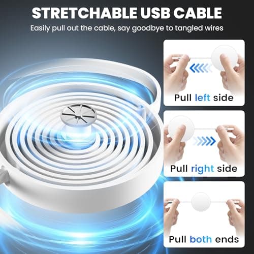120W USB Multi Charger Cable Retractable, 3 in 1 Multi Charging Cable with USB A/C, Charging Cable for Multiple Devices, Fast Multiple Charger Cable Compatible for Phone, Pad, Laptop, Galaxy, White — view 4