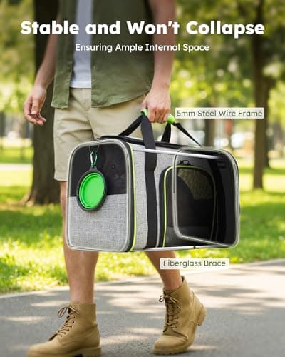 pecute® Cat Carrier Large with Removable Pet Nest up to 8kg, Foldable Cat Carrier Bag, Portable Dog Travel Bag, Breathable Mesh Fabric, Suitable for Car Travel, Bus, Subway,Picnic — view 3