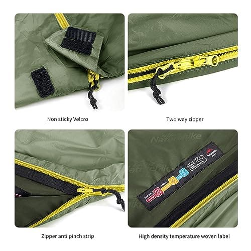 Naturehike Envelope Cotton Sleeping Bag for Adults and Kids 3-4 Season Lightweight Waterproof Camping Sleeping Equipment(Green XL) — view 5