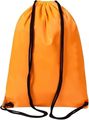 WESTWOOD FOX Drawstring Gym Bag String Bags Gym Sack Backpack PE Bags for Women Men Trainer Swimming Bag Travel Beach School Holidays Suitable for Sports,kids,Boys,Girls (Orange)
