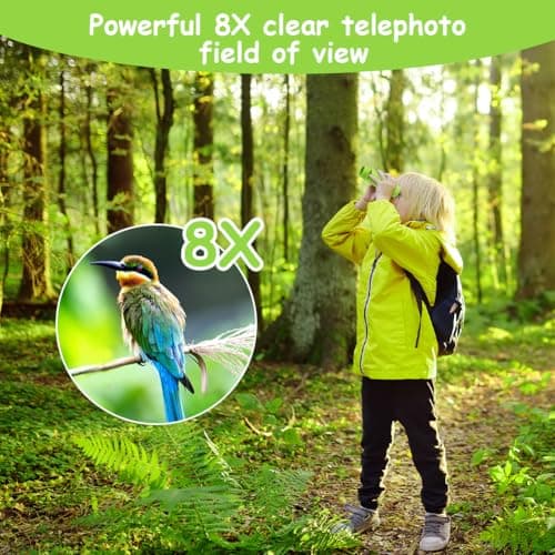 OSDUE Binoculars for Kids, 8 x Super Zoom Function Kids Telescope Outdoor Toys 4 5 6 7 8 Years Old Boys Girls High Resolution Binoculars for Kid Toys Educational — view 4
