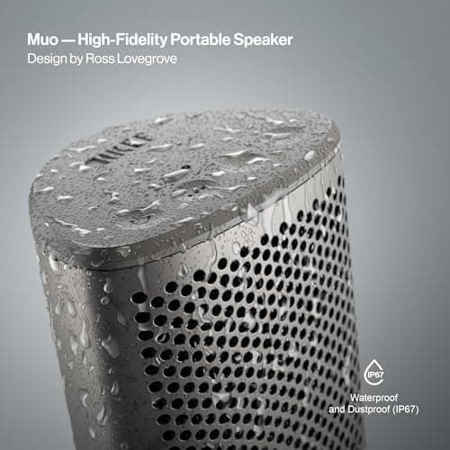 KEF Muo Portable Bluetooth Speaker, Wireless Waterproof Speaker, Silver — view 2