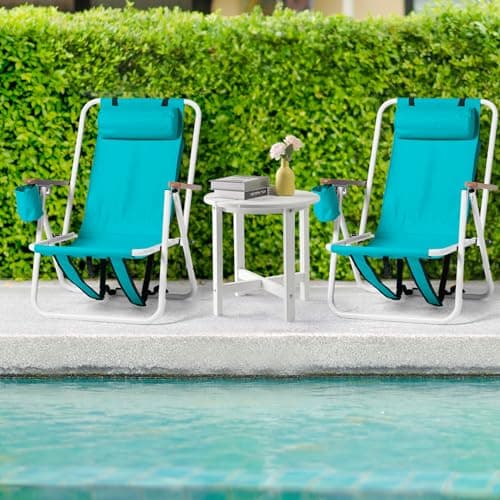 Bonnlo Folding Beach Chairs Set of 2, Portable Low Beach Chairs for Adults — view 6
