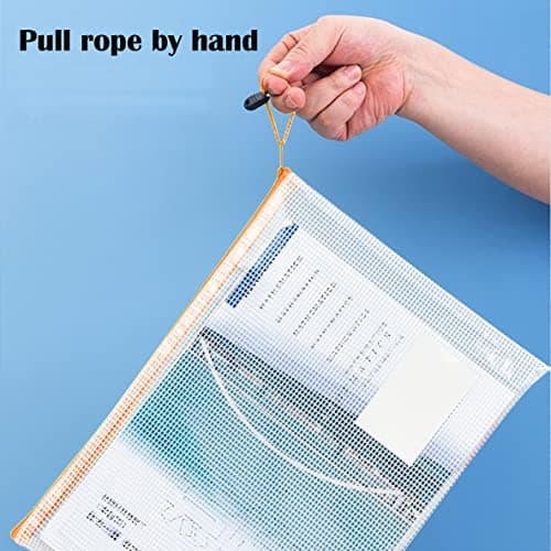 10 Pack A5 Plastic Zipper Wallets with Label Pocket, TRANBO Zip-Lock Document File Folder Bags for School Home Office, Travel Document Storage, Luggage Items Organizer - 24 x 17.5 cm — view 4