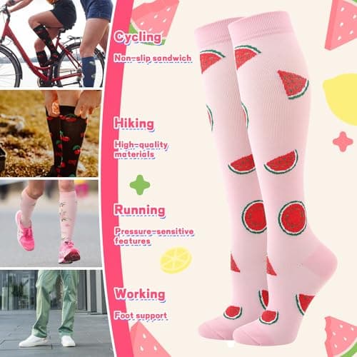 Zuimei 6 Pairs 20-30 mmhg Compression Socks for Women Men — view 2