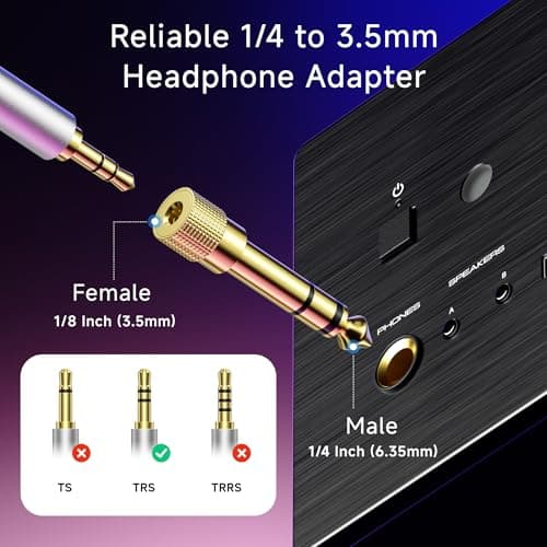 Cable Matters 5-Pack 3.5mm to 6.35mm Headphone Adapter — view 2