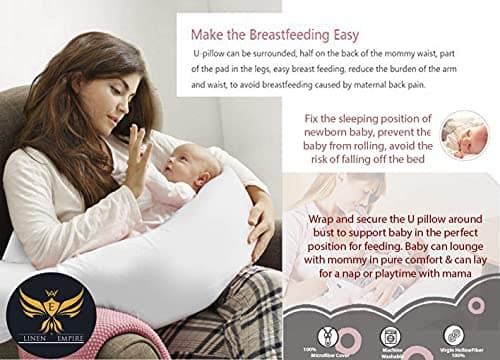 Linen Empire 12ft U Shaped Comfort Pregnancy Support Pillow Cuddle Pillow Full Body Pillow Long Pillow for Sleeping, Maternity Support — view 6