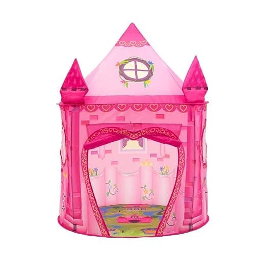 Princess Castle Play Tent for Kids, Girls' Pop-Up Play Tent, Indoor/Outdoor Foldable Pink Play Tent Fabulous Gift for Little Girls