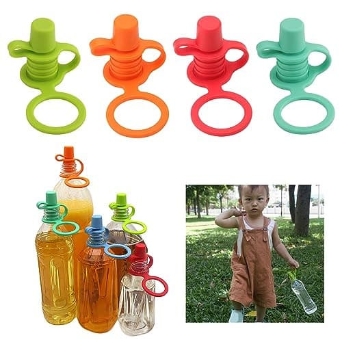QRONCES 4Pcs Water Bottle Adapter Protects Kids Adult Mouth Portable Silicone Bottle Cap Leak Proof Bottles Top Spout Adapter Water Bottle Cap Protects Kids Mouth Nospill — view 2