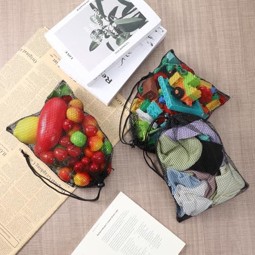 LIQWEI 10 Pcs Nylon Mesh Drawstring Bags, Delicates Laundry Bag, 8x12 Inch — view 6