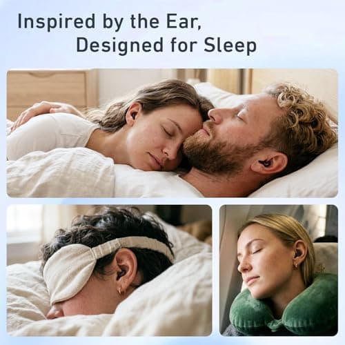 Relaxcharm Sleep Ear Plugs for Sleeping, Moon-Shape Design 40dB Noise Reduction Earplugs for Side Sleepers,Light Sleep,Snoring & Background Noise, Reusable Silicone with XS/S/M/L Tips & Case Jet Black — view 6