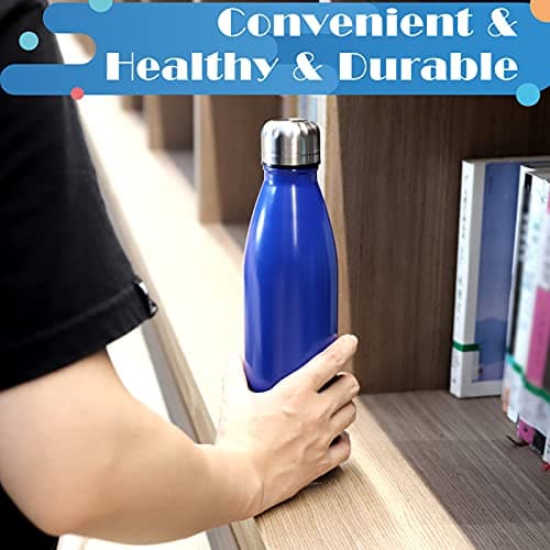 BOGI 2 Pack Insulated Water Bottle,500ml Stainless Steel Water Bottle-Leakproof Metal Water Bottle Keep Drink Hot & Cold Water Bottle Sports Water Bottle for Girls Kids with Cleaning Brush(Mint+Dblue) — view 6