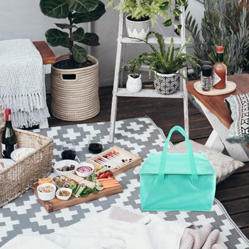 ARTSEWPLY Food Insulation Bag Cake Packing Bag Aluminum Cloth Blue for Fruits, Snacks, Hot or Cold Storage, Going to Amusement Parks, On-site Activities — view 6