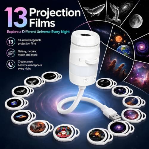 ZCMLED Galaxy Projector Night Light, 2 in1 USB Portable Star Projector — view 2