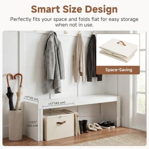 StorageWorks Shoe Organiser for Closet, Fits up to 16 Pairs, Fabric Shoe Organiser Box, Shoe Storage Organiser with Adjustable Dividers and Clear Cover, Wardrobe Shoe Storage Containers, Beige — view 4