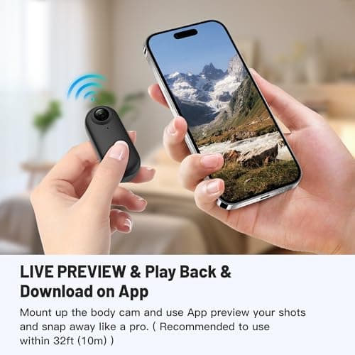 128GB FHD 1080P Mini Body Camera, Wearable Action Body Cam, Thumb Size Hands Free Recording Body Worn Camera, Premium Portable Camcorder Mount Anywhere for Security, Work, Guard, Travel (Black) — view 4