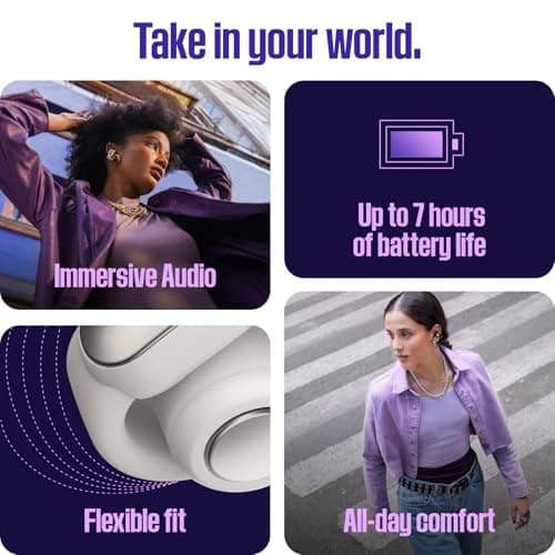 Bose Ultra Open Bluetooth Earbuds with OpenAudio Technology, Open Ear Wireless Earbuds, Up to 48 Hours of Battery Life, Driftwood Sand - Limited Edition — view 3