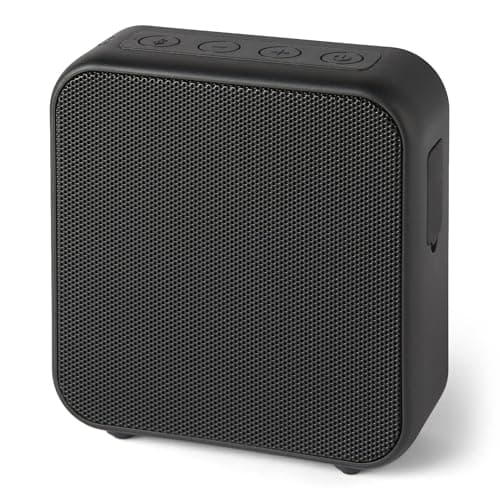 Amazon Basics Portable Wireless Bluetooth 5.3 Speaker, Compact, 6h Runtime, IPX5 Waterproof, Rechargeable, Enhanced Bass, Indoor, Outdoor, Black