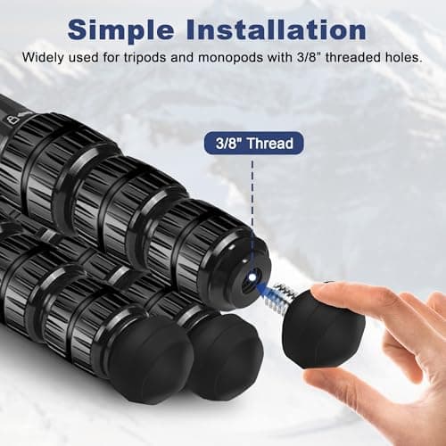 Manbily 3 PCS Rubber Foot Pads for Tripod & Monopod, 3/8 inch Screw Universal Size Replacement Non-Slip Camera Tripod Leg Feet, Accessory Mount Adapter (3.5cm* 3.5cm) — view 3