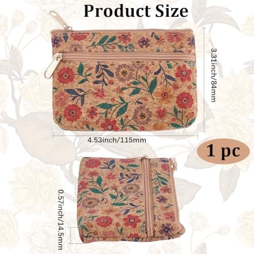 GORGECRAFT Cork Cosmetic Bag Makeup Case with Zipper Travel Cork Clutch Vegan Bag Sustainable Small Wallet Pouch Cosmetic Toiletry Organizer — view 2