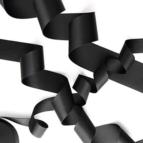 2 Inch Wide 10 Yards Nylon Heavy Duty Webbing Strap，Polypropylene Heavy Straps for Bags, Hammocks, Outdoor Climbing and DIY Making Luggage Strap, Pet Collar, Backpack Repairing (Black) — view 3
