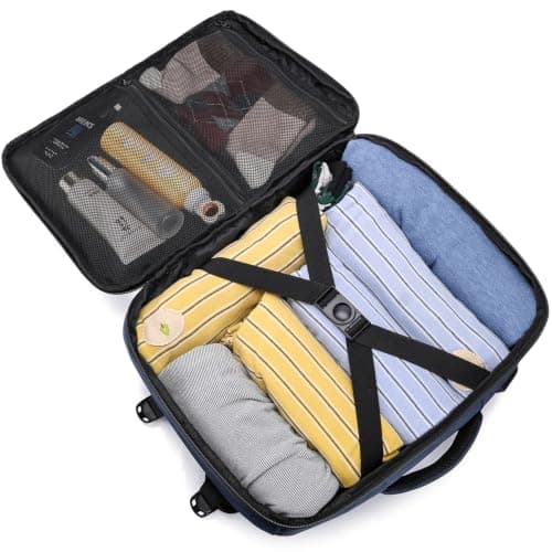 for New Ryanair Cabin Bags 40x30x20 Underseat 24L Small Travel Backpack Cabin Size Rucksack for Plane Hand Luggage Backpack Flight Bag Ryan Air Cabin Bag Fit 14 Inch Laptop with USB Charging Port-Blue — view 5