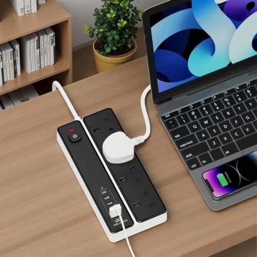 Power Strip with Surge Protection, 10-in-1, 4 AC, 3 USB, 3 Type-C, Grey — view 2