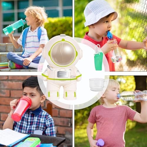 Water Dispenser Toy For Kids - 250ml Astronaut Dispenser, Cup, Strap | Portable Durable Safe Material Fun Desktop Design Hydration Accessory Entertainment (for Boys Girls Home Travel Classroom Play) — view 4