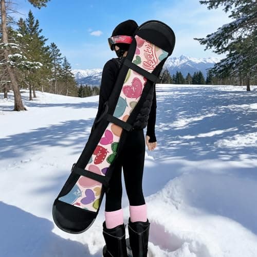 EIGEETO Snowboard Cover Sleeve Case, Snowboard Sleeve Bag Adjustable Soft Cover with Shoulder Strap Bag with Binding (155CM) — view 2