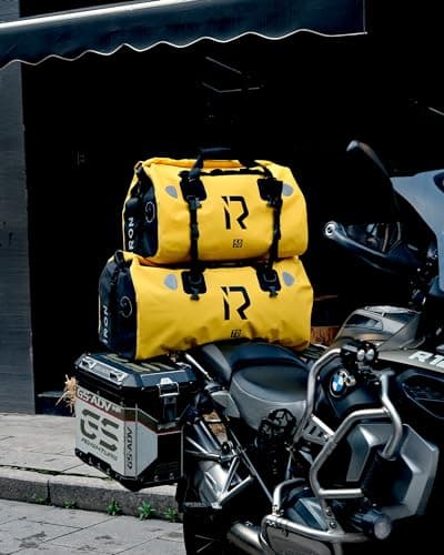 BORLENI Motorcycle Rear Bag Waterproof Luggage Roll Motorcycle Bag Waterproof Motorcycle Bag Saddle Bags Travel Bag Reflective for Hiking, Cycling, Travel, Camping, Outdoor, Kayaking, Yellow, 50 L — view 6