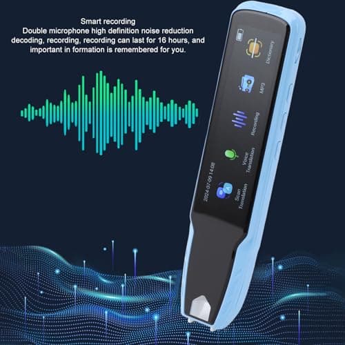 Scan Translator Pen, Text to Speech Reading Pen, Smart Recoring Pen for Students, Dyslexia, Wireless Voice Language Translator for Travel Business (Blue) — view 4