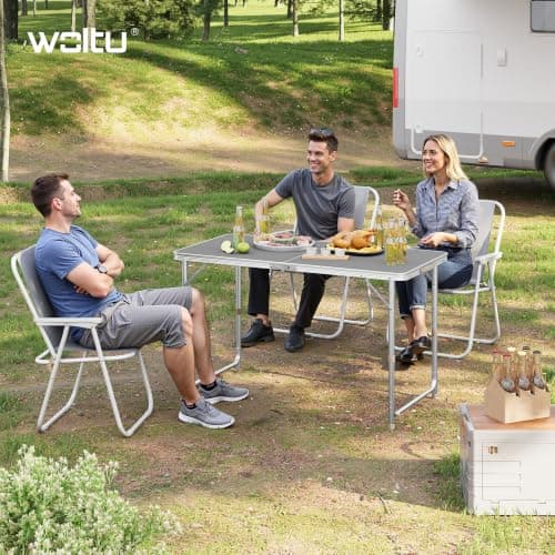 WOLTU Camping Table Picnic Table Grey Lightweight Folding Outdoor Garden Balcony Market Kitchen Work Table Adjustable — view 2