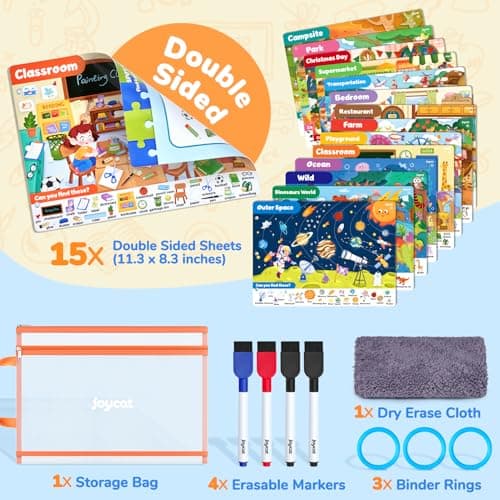 JoyCat Seek & Find Game Books - Wipe Clean Reusable Book for Kids Ages 3-8 — view 6