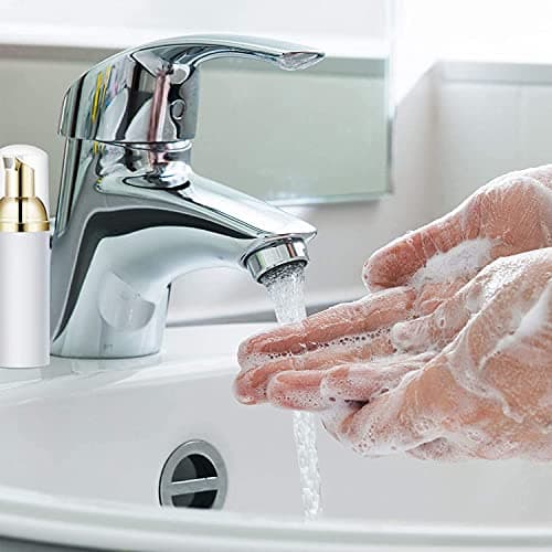 30ML Foam Pump Bottles White Bottle with Gold Pump Mini Travel Size Empty Refillable Hand Soap Foaming Liquid Soap Pump Bottles?10PCS? — view 5