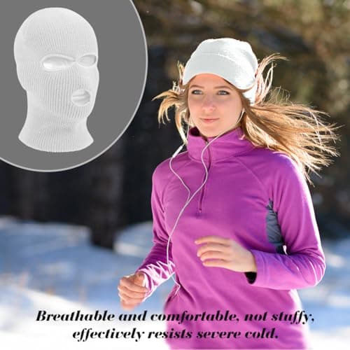HAGOT 3 Hole Full Face Balaclava, Winter Knitted Balaclava, Ski Face Cover Unisex, Full Facecover for Outdoor Sports — view 6