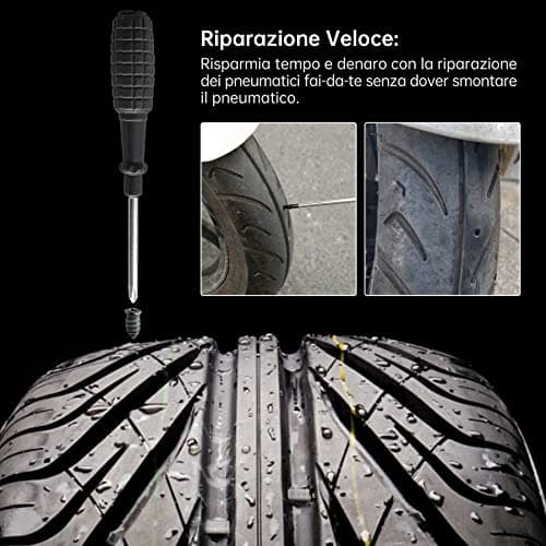 Brelet 50Pcs Tyre Repair Kit Rubber Nails & Screwdriver, Self-Service Car Puncture Repair Tool for Motorcycle Auto Car, Universal Tire Fast Repair Kit (25 S+25 L) — view 3